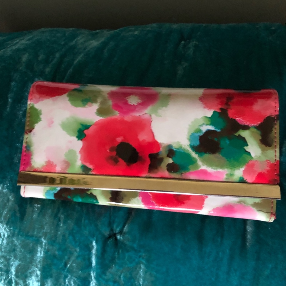 Floral Patent Leather Wallet